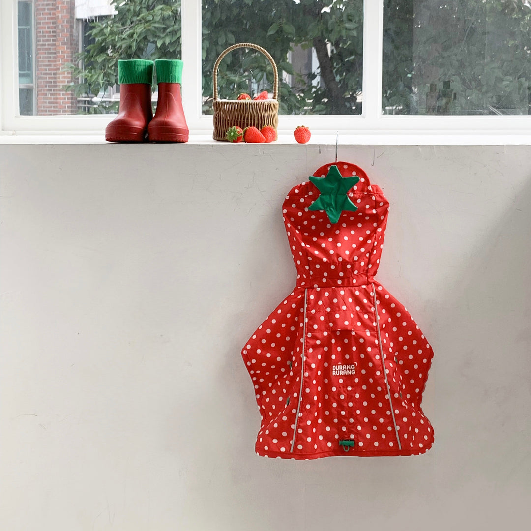 ※予約販売【DURANG RURANG】Strawberry Poncho Raincoat