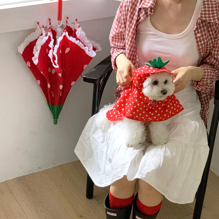 ※予約販売【DURANG RURANG】Strawberry Poncho Raincoat