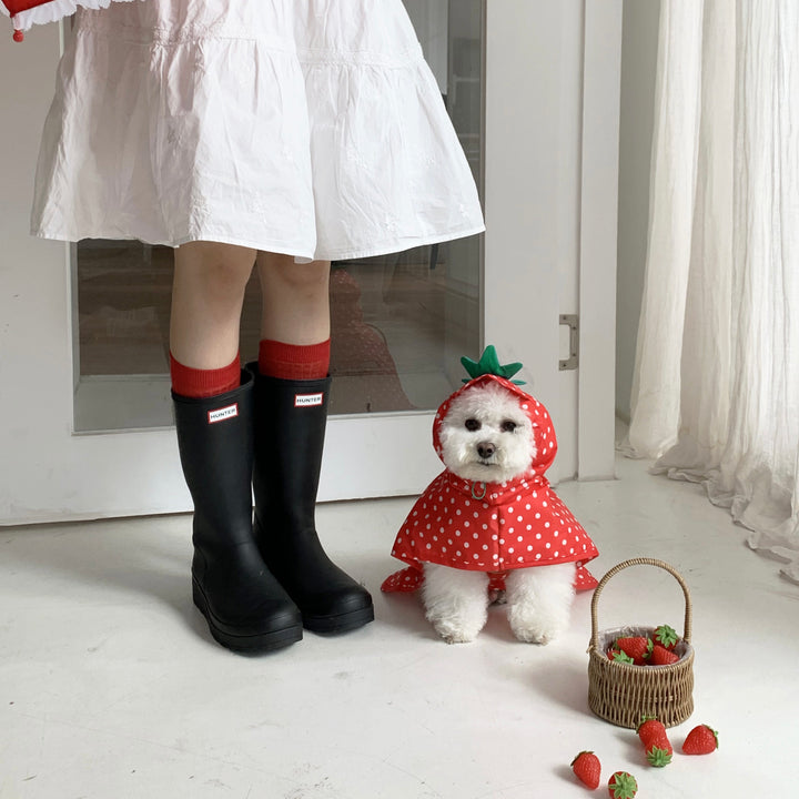 ※予約販売【DURANG RURANG】Strawberry Poncho Raincoat