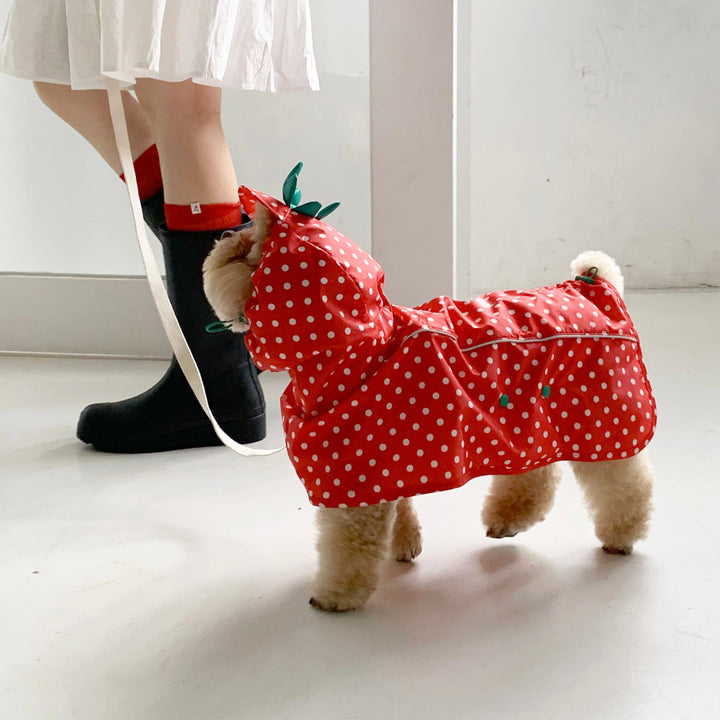 ※予約販売【DURANG RURANG】Strawberry Poncho Raincoat