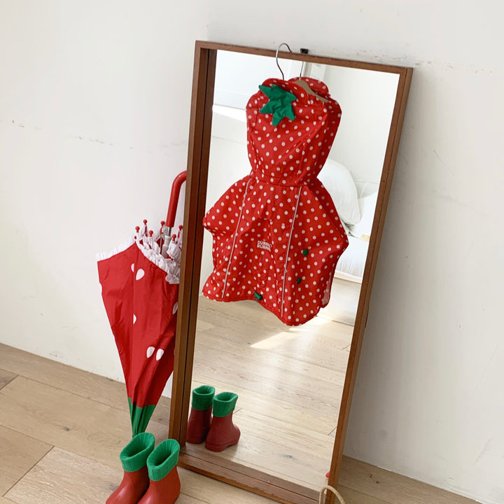 ※予約販売【DURANG RURANG】Strawberry Poncho Raincoat