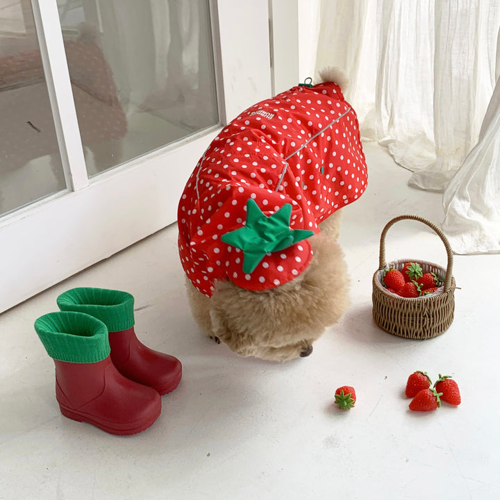 ※予約販売【DURANG RURANG】Strawberry Poncho Raincoat