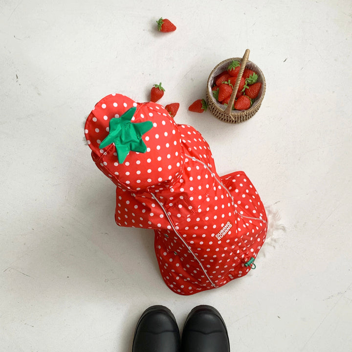※予約販売【DURANG RURANG】Strawberry Poncho Raincoat
