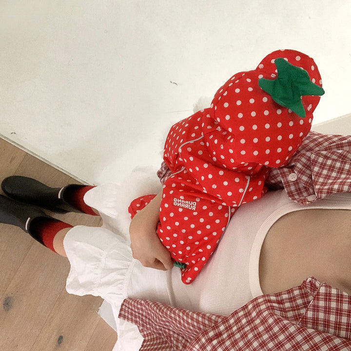 ※予約販売【DURANG RURANG】Strawberry Poncho Raincoat