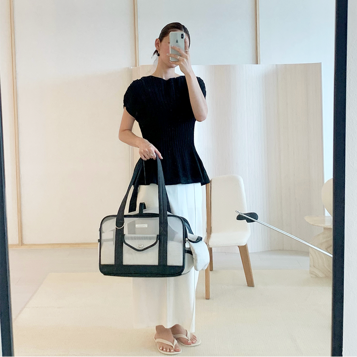 ※予約販売【seoru】Mesh Ballon Bag（Black&Grey）※LINE＆メルマガ限定先行SALE対象外