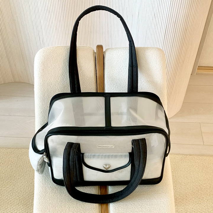 ※予約販売【seoru】Mesh Ballon Bag（Black&Grey）※LINE＆メルマガ限定先行SALE対象外