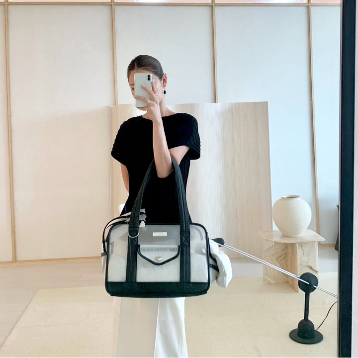 ※予約販売【seoru】Mesh Ballon Bag（Black&Grey）※LINE＆メルマガ限定先行SALE対象外