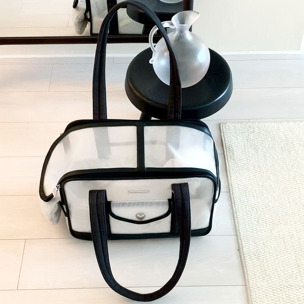 ※予約販売【seoru】Mesh Ballon Bag（Black&Grey）※LINE＆メルマガ限定先行SALE対象外