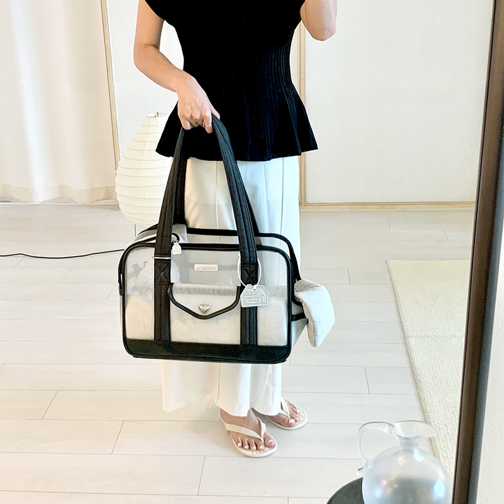 ※予約販売【seoru】Mesh Ballon Bag（Black&Grey）※LINE＆メルマガ限定先行SALE対象外