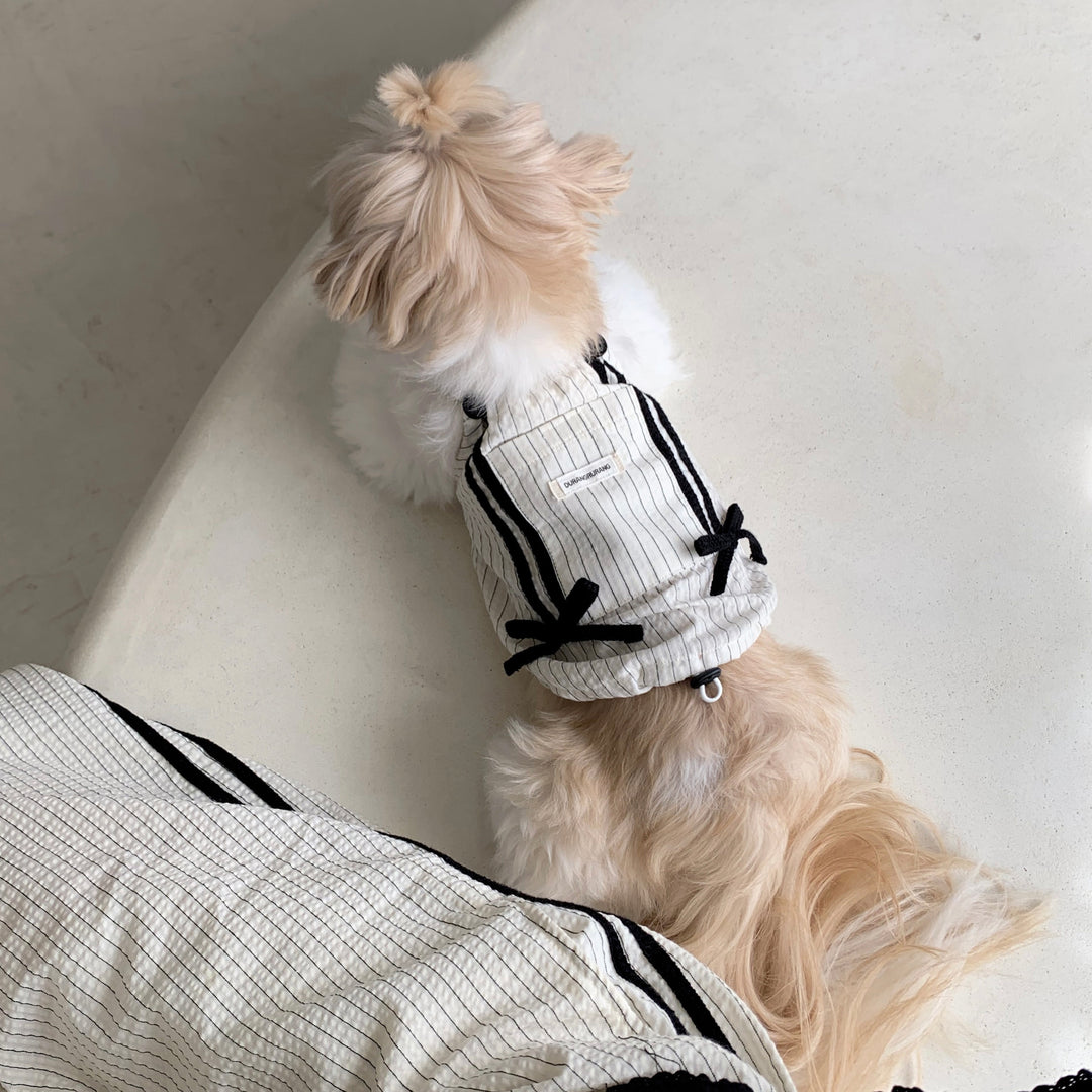 ※予約販売【DURANG RURANG】Cotton Ribbon Top（Ivory）