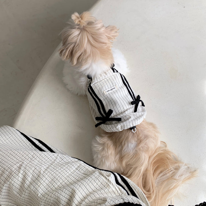 ※予約販売【DURANG RURANG】Cotton Ribbon Top（Ivory）