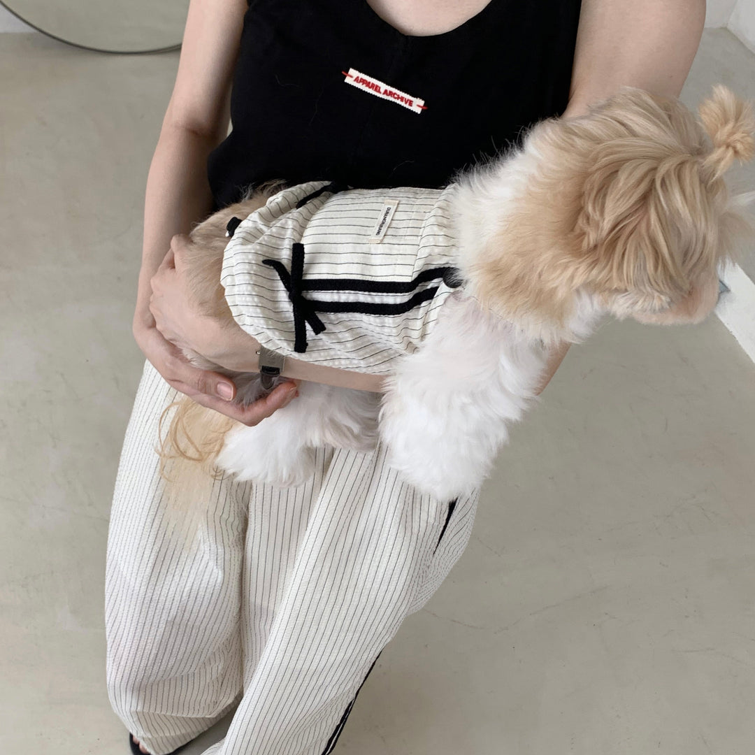 ※予約販売【DURANG RURANG】Cotton Ribbon Top（Ivory）