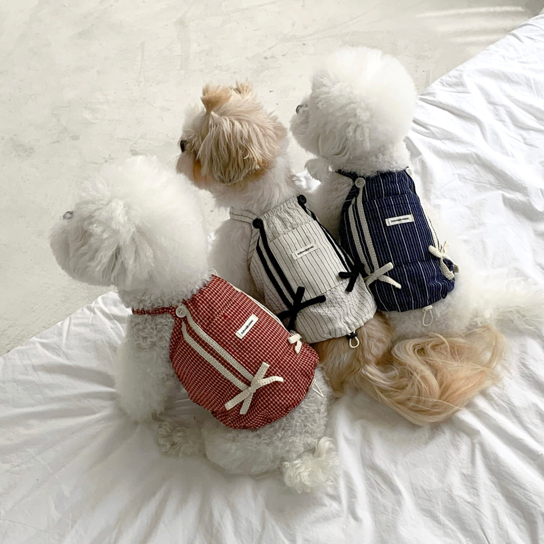※予約販売【DURANG RURANG】Cotton Ribbon Top（Navy）