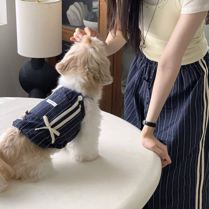 ※予約販売【DURANG RURANG】Cotton Ribbon Top（Navy）
