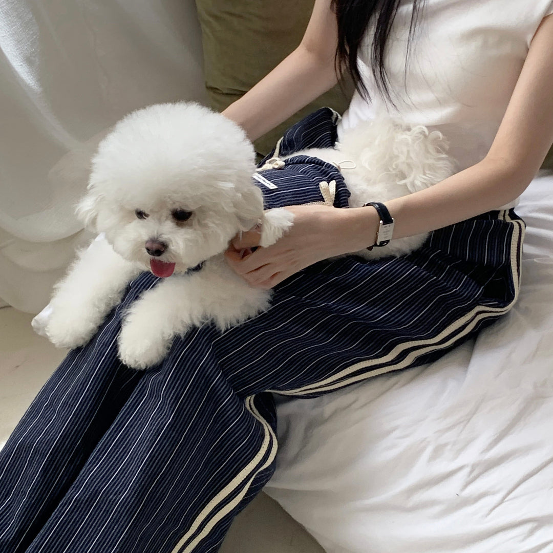 ※予約販売【DURANG RURANG】Cotton Ribbon Top（Navy）