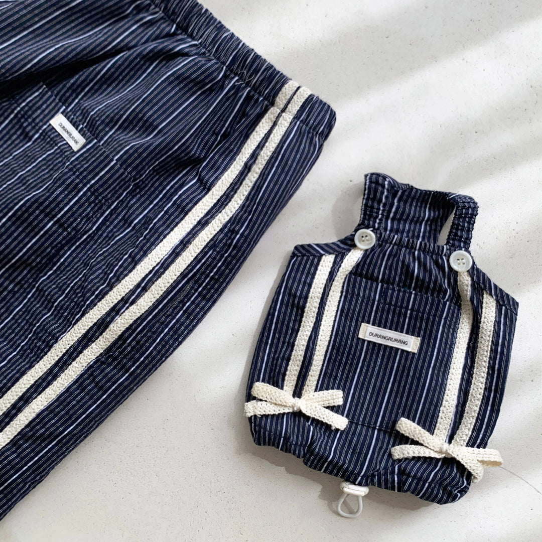 ※予約販売【DURANG RURANG】Cotton Ribbon Top（Navy）