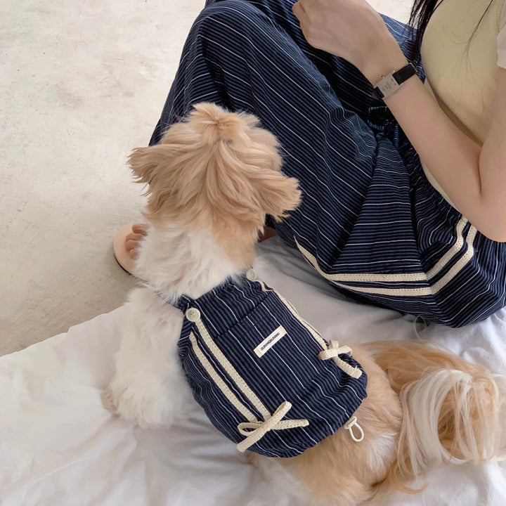 ※予約販売【DURANG RURANG】Cotton Ribbon Top（Navy）