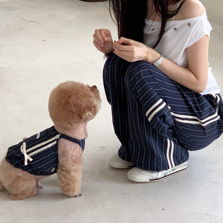 ※予約販売【DURANG RURANG】Cotton Ribbon Top（Navy）