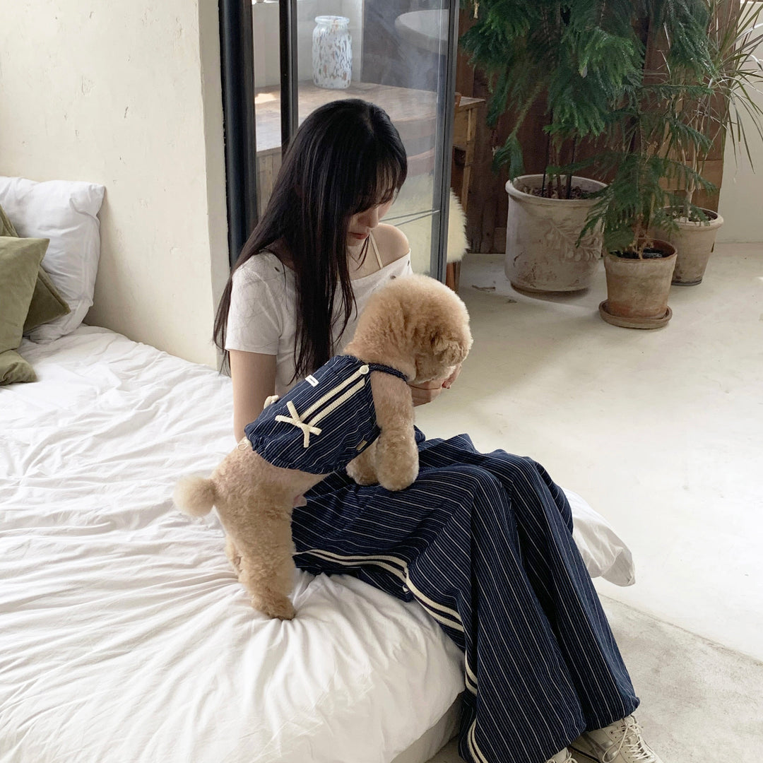 ※予約販売【DURANG RURANG】Cotton Ribbon Top（Navy）
