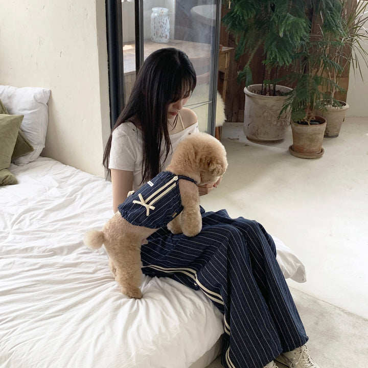 ※予約販売【DURANG RURANG】Cotton Ribbon Top（Navy）