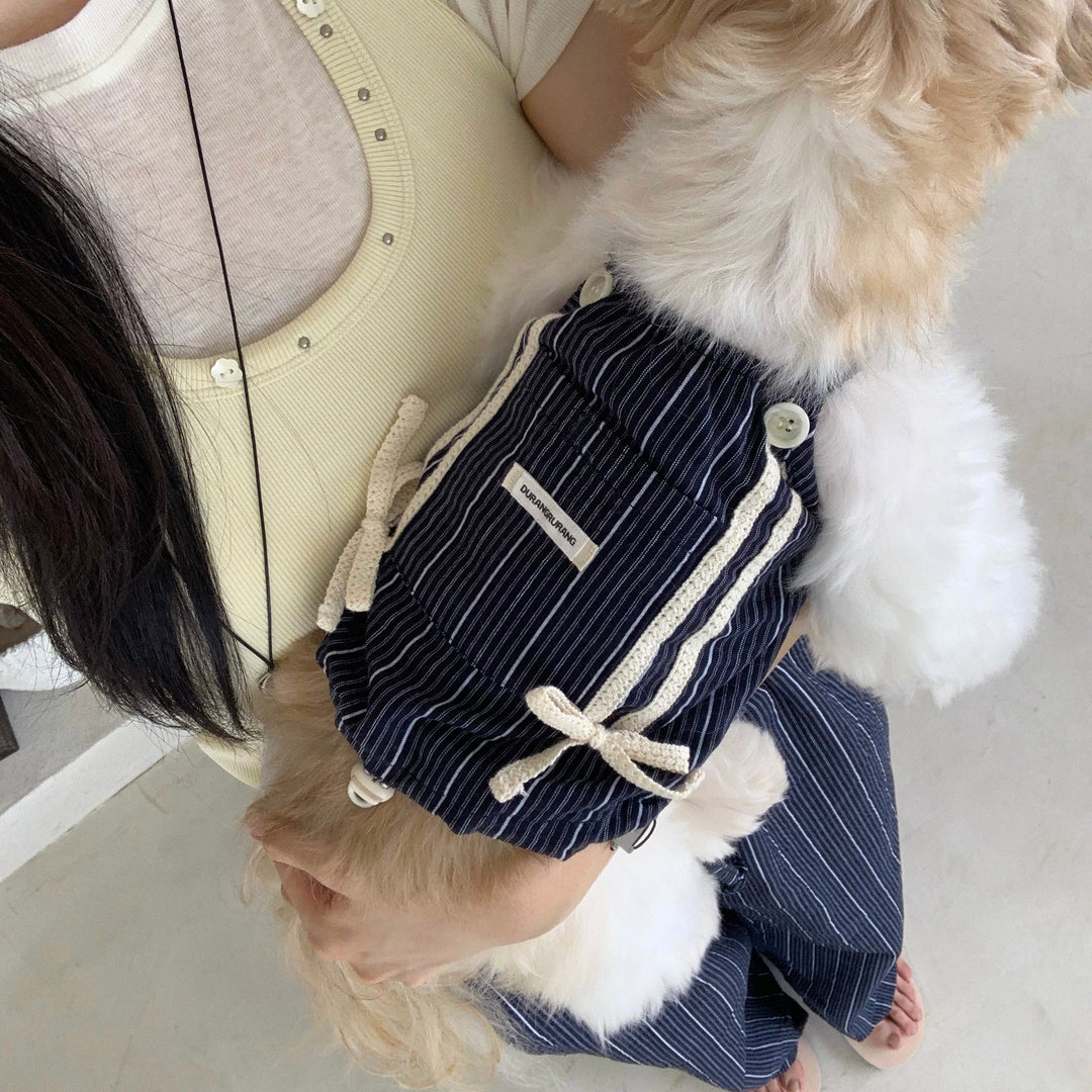 ※予約販売【DURANG RURANG】Cotton Ribbon Top（Navy）