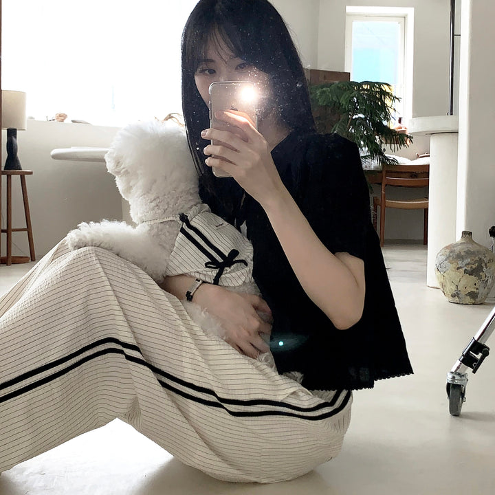※予約販売【DURANG RURANG】Cotton Ribbon Track Pants（3color）