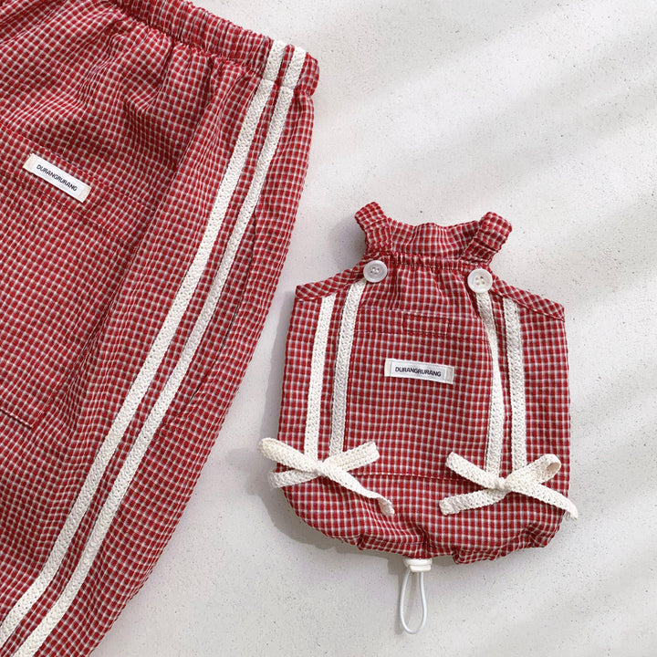 ※予約販売【DURANG RURANG】Cotton Ribbon Top（Brick Red）