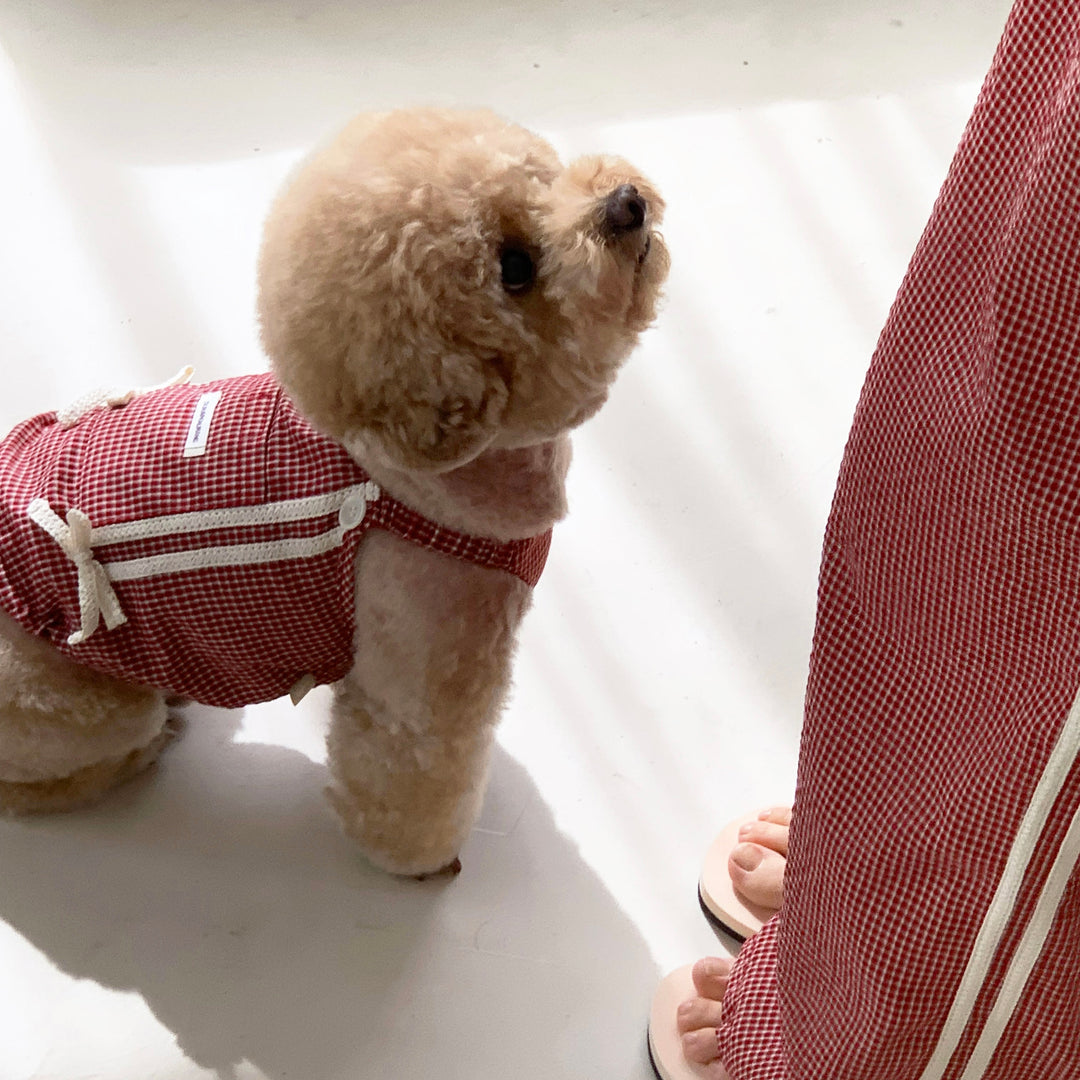 ※予約販売【DURANG RURANG】Cotton Ribbon Top（Brick Red）