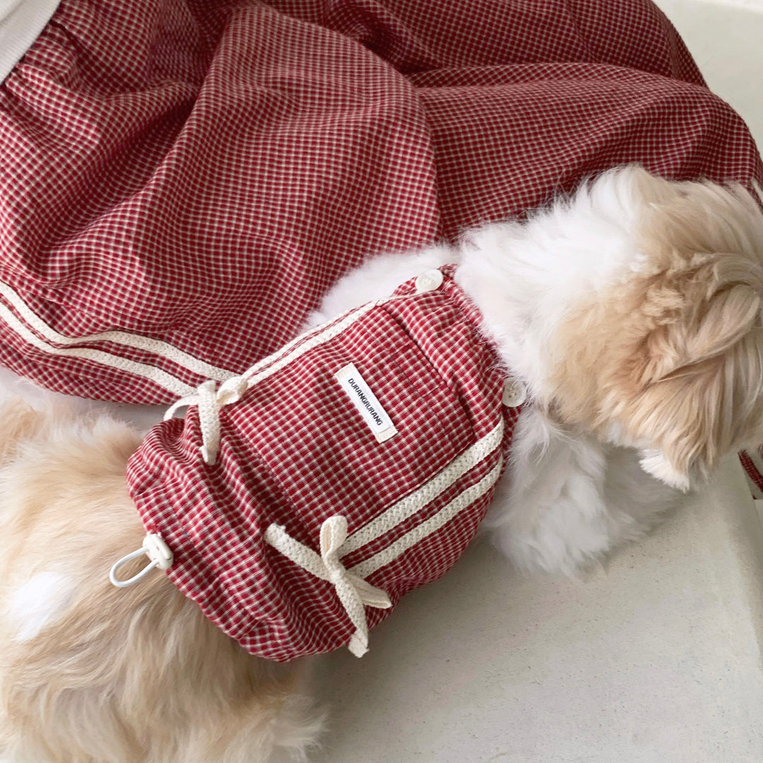 ※予約販売【DURANG RURANG】Cotton Ribbon Top（Brick Red）