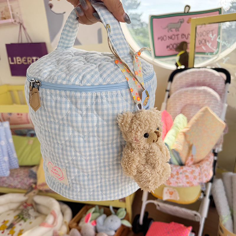 ※予約販売【OOPS! MY DOG】Baby's Cylinder Bag Baby Check（3color）