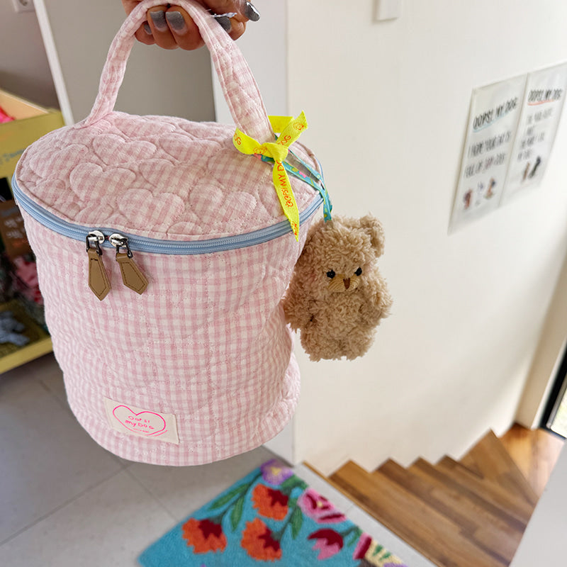 ※予約販売【OOPS! MY DOG】Baby's Cylinder Bag Baby Check（3color）