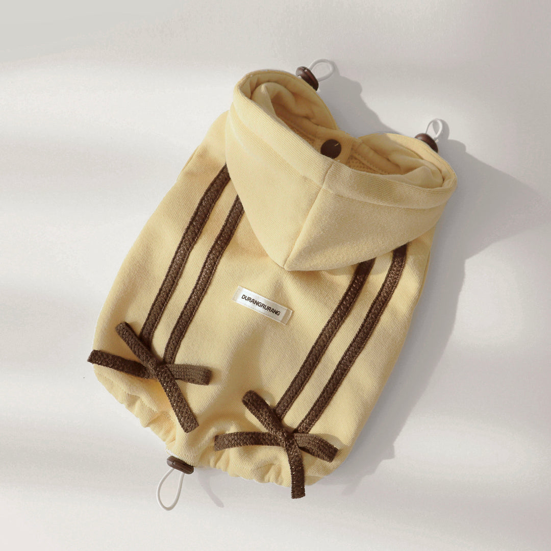 ※予約販売【DURANG RURANG】Ribbon Hoodie Jacket（Butter Yellow）