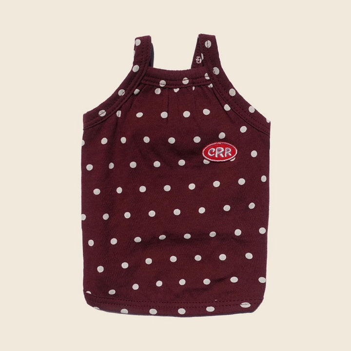 ※予約販売【CRR】Retro Dot Strap Top（Burgundy）