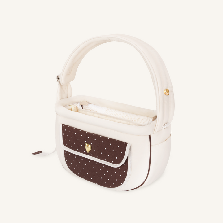 ※予約販売【seoru】Dot Valentine Bag（Brown）｜犬用バッグ