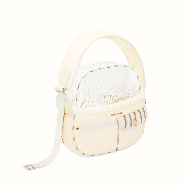 ※予約販売【seoru】Pocket Valentine Bag（Cream）｜犬用バッグ