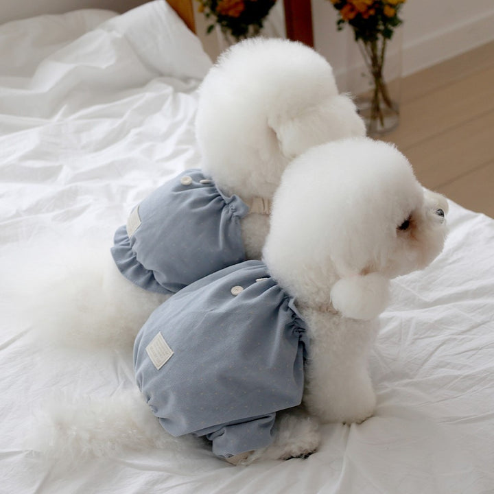 ※予約販売【near by us】corduroy dot crop top (blue)