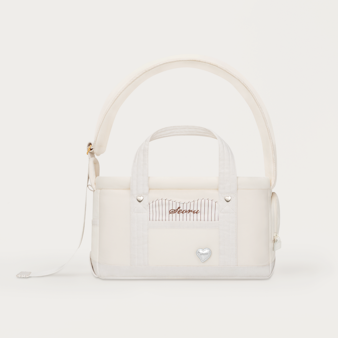 ※予約販売【seoru】Heart Veru Bag（Vanilla）｜犬用バッグ