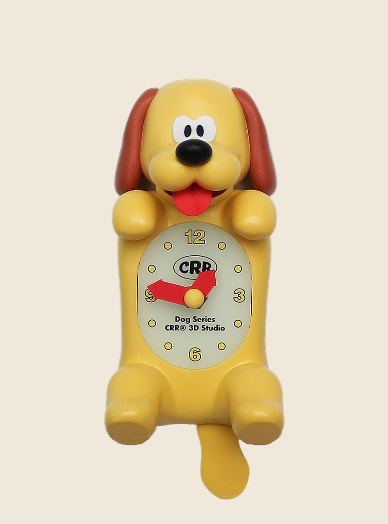 ※予約販売【CRR】Shaketail Out the Tongue Mini Wall Clock（Yellow Dog）