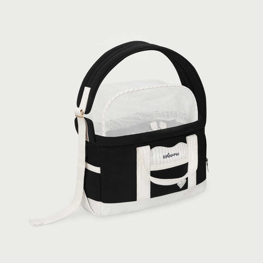 ※予約販売【seoru】Heart Veru Bag（Black）｜犬用バッグ