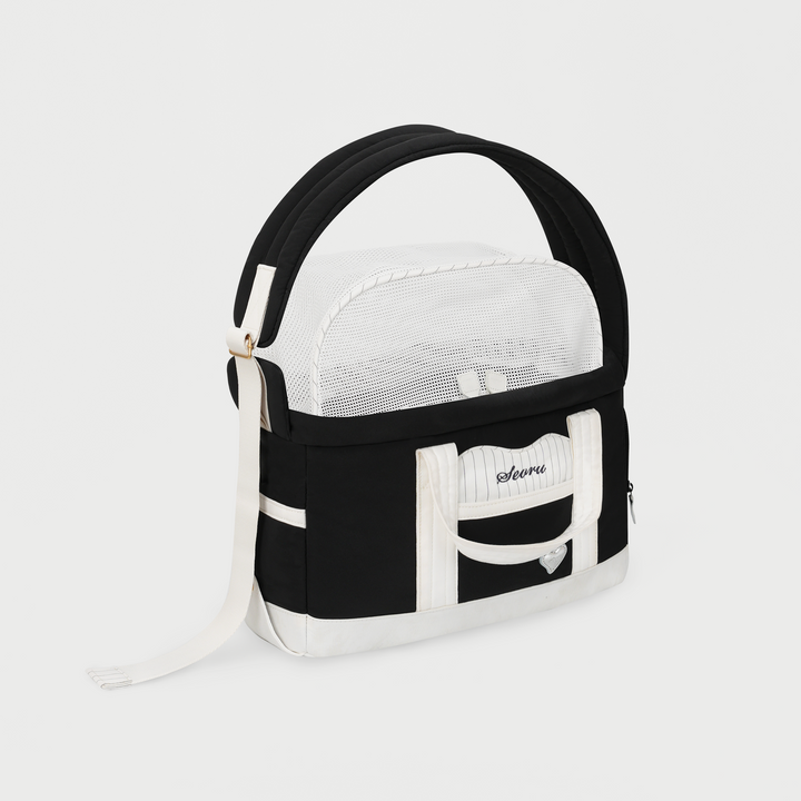 ※予約販売【seoru】Heart Veru Bag（Black）｜犬用バッグ