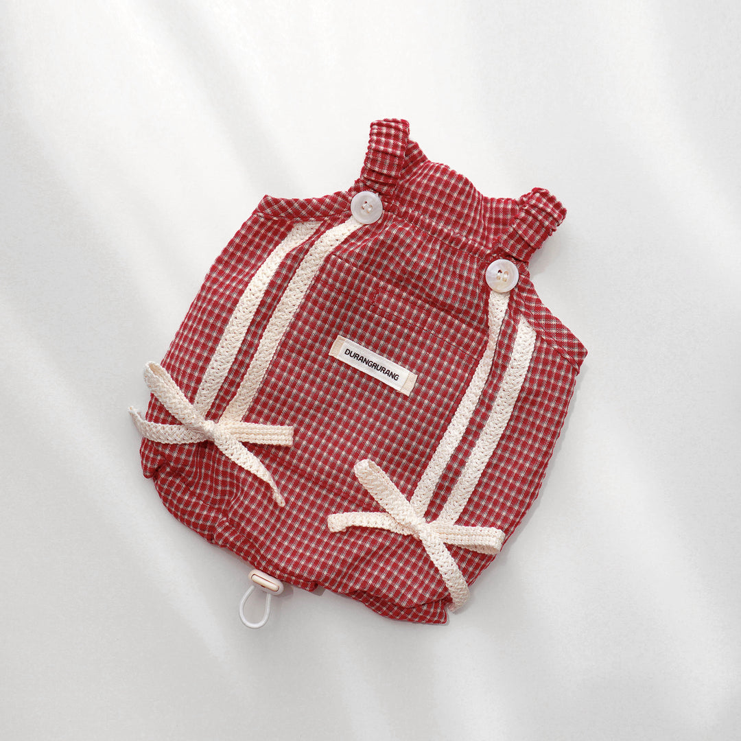 ※予約販売【DURANG RURANG】Cotton Ribbon Top（Brick Red）