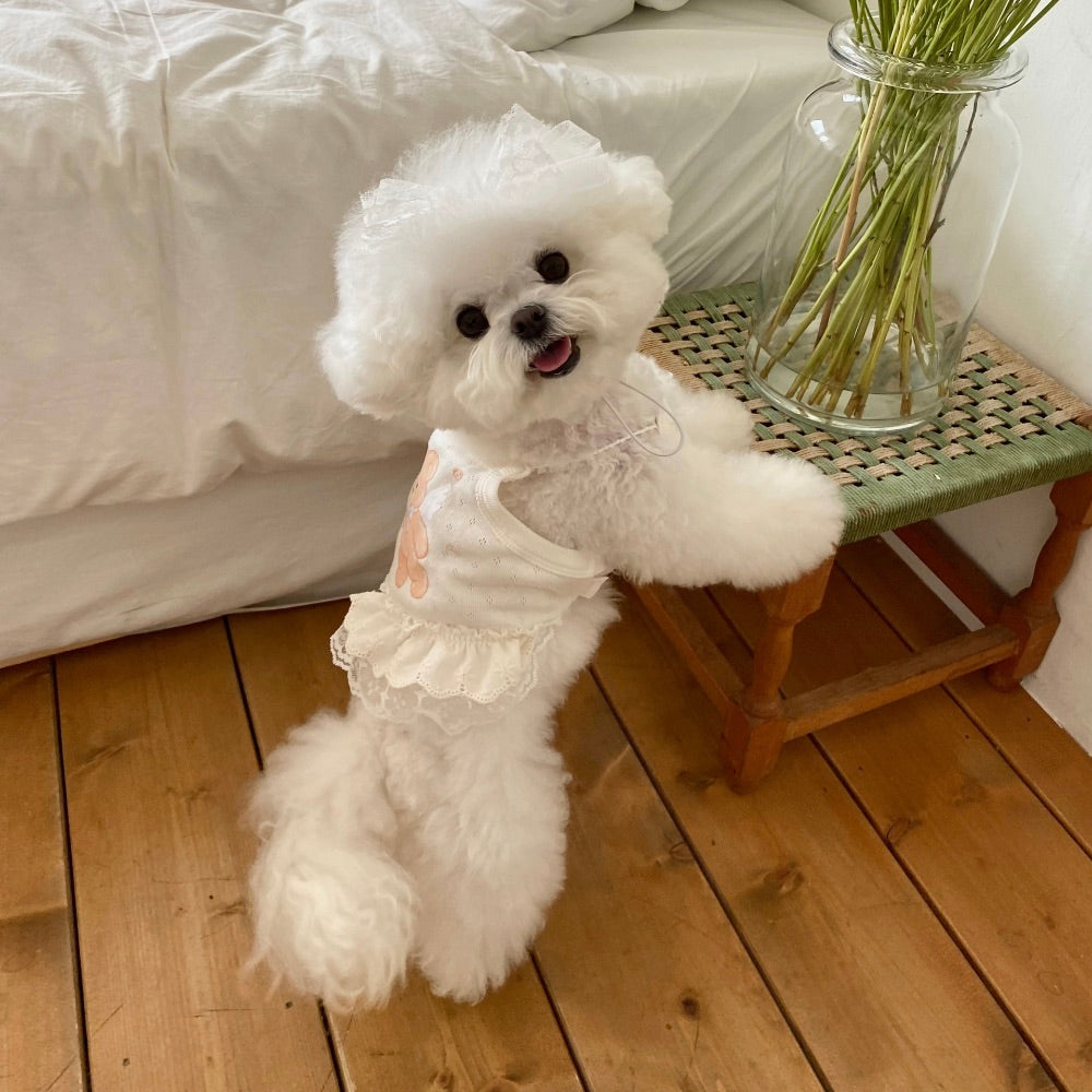 ※予約販売【Hi Yeboo】Cupid Bear Ops（Pink / Ivory）