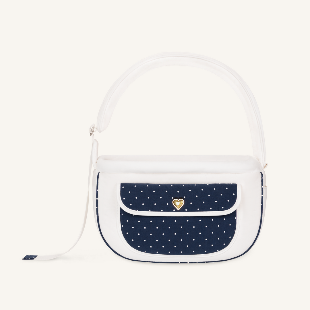 ※予約販売【seoru】Dot Valentine Bag（Navy）｜犬用バッグ