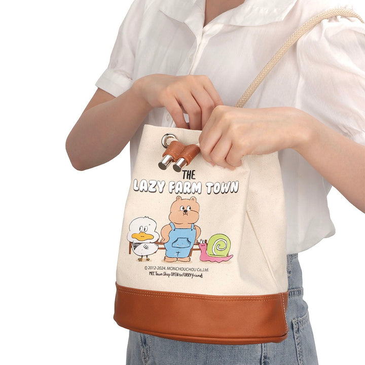 即納【monchouchou】Lazy Farm Bucket Bag