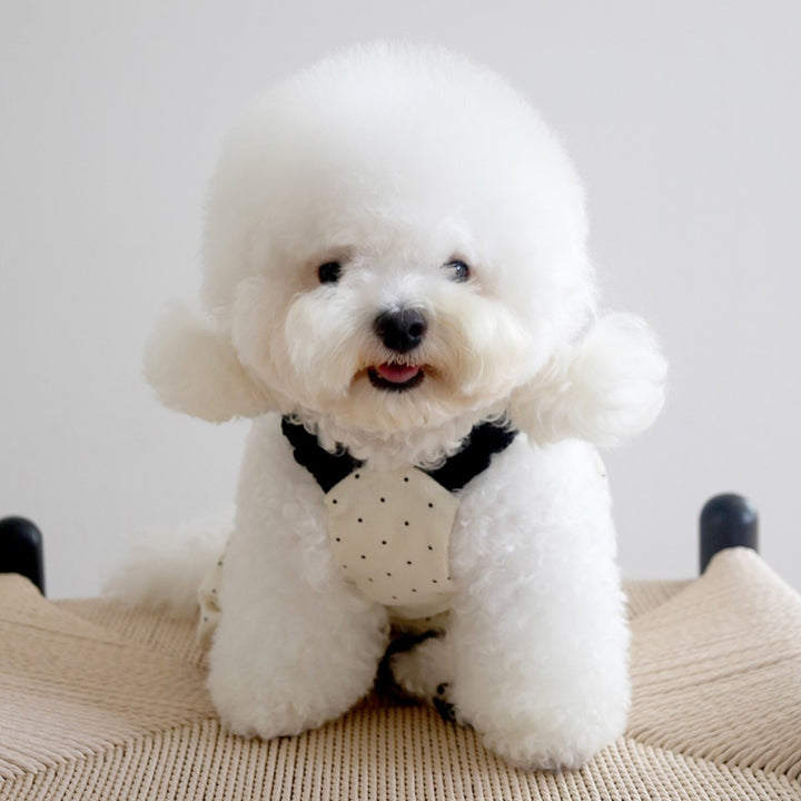 ※予約販売【near by us】corduroy dot romper (cream)