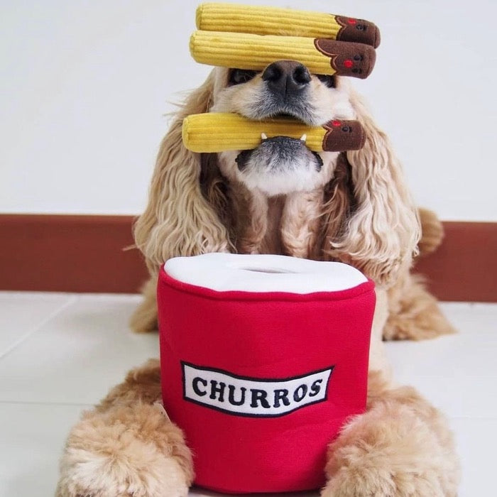 ※予約販売【Hey Cuzzies】Hide N Seek – Churros Bucket Dog Toy