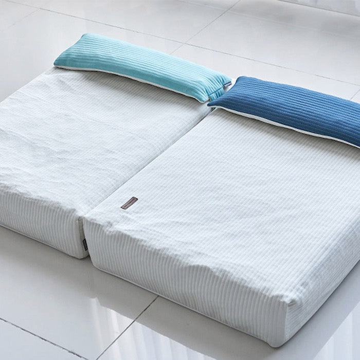 ※予約販売【BARBICHON】Allergy care topper mat（Ivory）S size【Pillow Set(Ivory/Navy)】