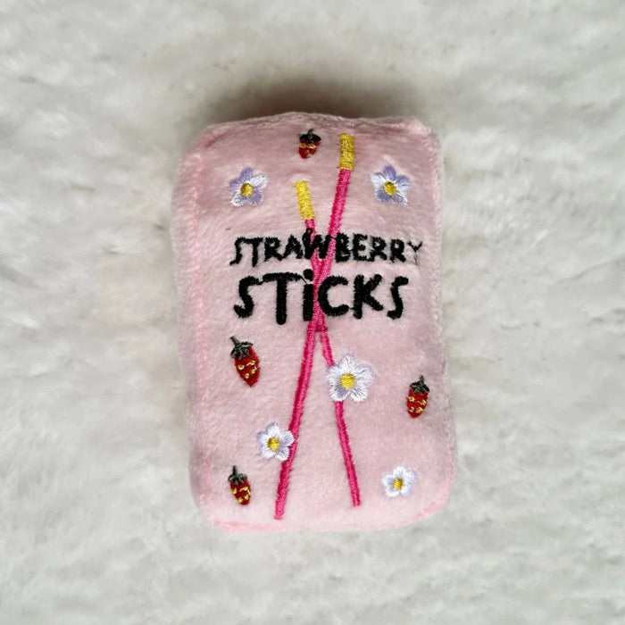即納【Hey Cuzzies】Mini Snackz - Strawberry Pawky Dog Toy