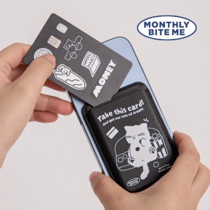 即納【BITE ME】Monthly Biteme November - Magsafe Card Wallet (dog / cat)