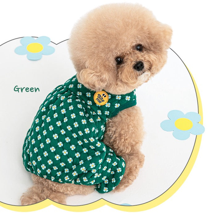 ※予約販売【BITE ME】Daisy Quilted Romper（Green）